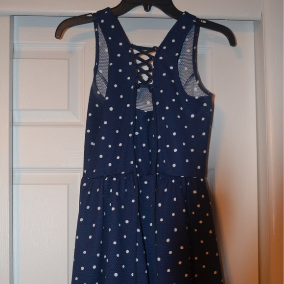 Blue and White Polka Dot Dress - Picture 3 of 5